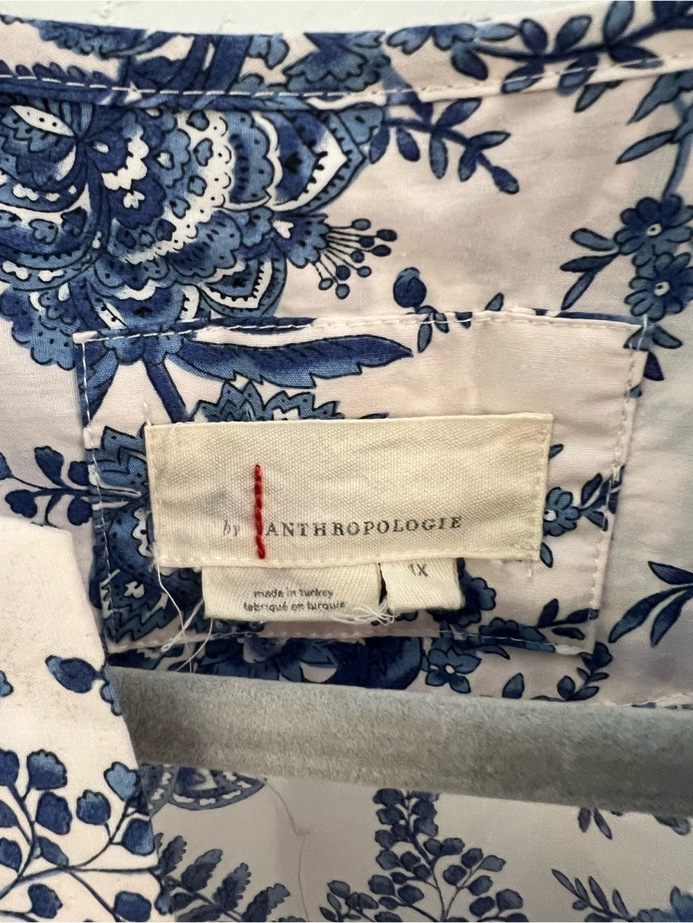Anthropologie Blue and White Floral Midi Dress - Picture 2 of 2